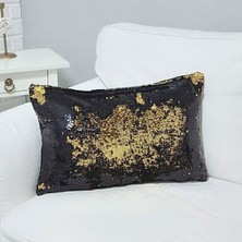 Körfez Kırlent Pul Payetli Kırlent Kılıfı Çift Renkli