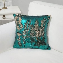 Körfez Kırlent Pul Payetli Kırlent Kılıfı Çift Renkli