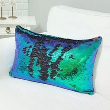 Körfez Kırlent Pul Payetli Kırlent Kılıfı Çift Renkli