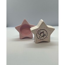 Gamy Crafts Tasarım El Yapımı Beton Yıldız 2'li Tealight Mumluk Set