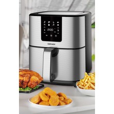 Goldmaster Brenda 7 Litre Inox Geniş Hazneli Xxl Dokunmatik 8 Ön Ayarlı Airfryer Sıcak Hava Fritözü