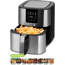 Goldmaster Brenda 7 Litre Inox Geniş Hazneli Xxl Dokunmatik 8 Ön Ayarlı Airfryer Sıcak Hava Fritözü