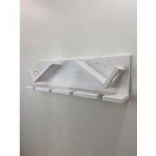O&A Wood Ahşap Şaraplık ve Kadeh Standı Beyaz