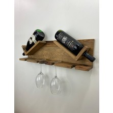 O&A Wood Doğal Ahşap Şaraplık ve Kadeh Standı Meşe