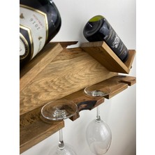 O&A Wood Doğal Ahşap Şaraplık ve Kadeh Standı Meşe