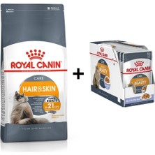 Royal Canin Hair&skin Hassas Tüylü Kediler Için Mama 4 kg + 12 Adet Yaş Mama