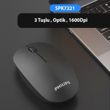 Philips SPK7221BS M221 Sessiz Kablosuz Mouse 2.4ghz 1600 Dpi Siyah