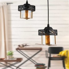 Begüsa Ekru 2.li Avize Siyah