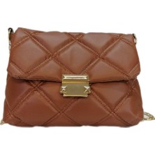 Liva 2290 Yumuşak Kapitoneli Kadın Omuz Çapraz Çanta - Taba