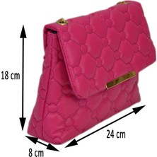 Liva 2275 Zincir Askılı Kadın Omuz Çantası - Fuşya