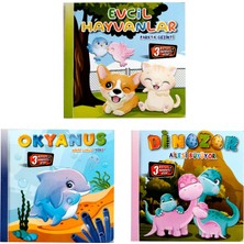 Kids Babies 3 Boyutlu Hareketli Kitaplar 3lü Set Pop-Up Kitap