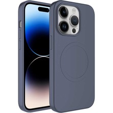 Case 4U Apple iPhone 11 Pro Max Kılıf Magsafe Wireless Şarj Özellikli Pastel Renk Silikon Plas Kapak Lavanta Grisi