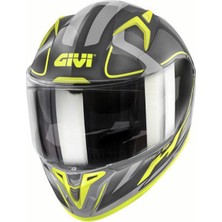 Givi Motosiklet Kaskı Givi 50.8 Racer Mat Siyah Titanium Sarı Kask