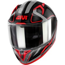 Givi Motosiklet Kaskı Givi 50.8 Racer Siyah Titanium Kırmızı Kask