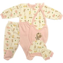 Renkli Puset 5'li Penye Hastane Çıkışı Bebek Takım Hayvanlar