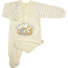 Renkli Puset Unisex Bebek Penye Tulum Welcome Ayı