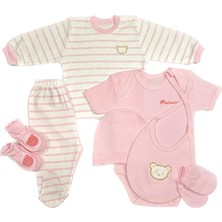 Renkli Puset 7'li Penye Hastane Çıkışı Zıbın Takım Çizgili