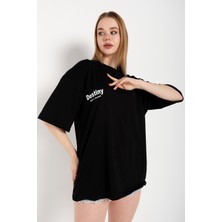 Trendseninle Kadın Oversize Tshirt Destiny Tasarım Baskılı Tişört