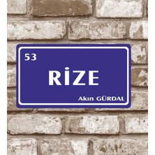 Hediyelikevi Metal Plaka Rize 53 Retro Poster (29X15)