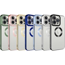 Case 4U Apple iPhone 11 Pro Max Kılıf Kamera Lens Korumalı Şeffaf Renkli Logo Gösteren Parlak Omega Kapak Yeşil