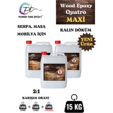 Power Time Epoxy Wood Epoxy Quatro Maxi/ Kalın Döküm Şeffaf Epoksi Reçine Sehpa, Masa Için (Yeni)