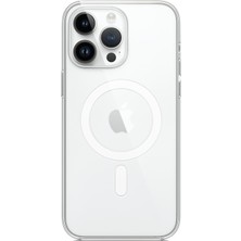 İnci iPhone 14 Pro Max Için Magsafe Özellikli Mika Sert Kristal Şeffaf Kılıf