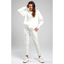 Amor Man Büyük Beden Kapüşonlu Tam Kışlık 3 Iplik Içi Komple Şardonlu Oversize Kadın Eşofman  Takımı