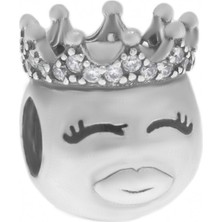 Celikchi Kadın Prenses Temalı Taş Detaylı Gümüş Charm