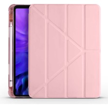 Fuchsia Apple iPad 10.9 inç 2022 10.nesil Uyumlu Kılıf Kalemlikli Katlanabilen Standlı Akıllı Tablet Kılıfı