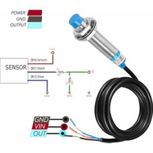 Roba LJ12A3-4-Z/BX Endüktif 4mm Metal Algılayıcı Sensör Npn No Temassız Proximity 3 Telli Dc 6V-36V