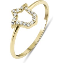 Kairos Jewelry 14 Ayar Altın Ivy Leaf Ring KRS0010-14GRZ