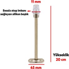 Nzb Kapı Stoperi Tamponu 20 cm Krom Metal Vidalı Kapı Stopu Silikonlu