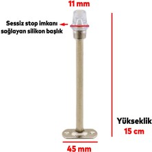 Nzb Kapı Stoperi Tamponu 15 cm Krom Metal Vidalı Kapı Stopu Silikonlu