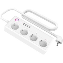 Rxr R-Pw4 Wi-Fi Akıllı Çoklu Priz / 4 USB 4 Elektrik Prizi