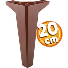 Badem10 Sedir Lüks Mobilya Kanepe Sehpa Tv Ünitesi Koltuk Ayağı 20 cm Ahşap Desenli Kahverengi Baza Ayak