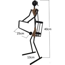 Met&lıfe Kadın Figürlü Siyah Metal Havluluk