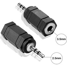 BK Teknoloji 2.5mm Erkek - 3.5mm Dişi Konnektör Stereo Ses Adaptörü Dönüştürücü