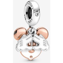 Wops 925 Ayar Gümüş Disney Mickey Mouse Çift Sallantılı Charm