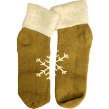 Secret Moda Sıcacık Tutan Yünlü Peluş Kışlık Termal Peluş Çorap Patik