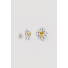 So CHIC 18 Ayar Beyaz Altın Kaplama Gümüş Küpe