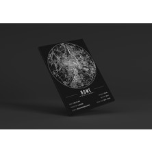 Mini Street Map Roma 50 x 70 cm Şehir Haritası Kanvas Tablo
