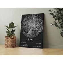 Mini Street Map Roma 50 x 70 cm Şehir Haritası Kanvas Tablo