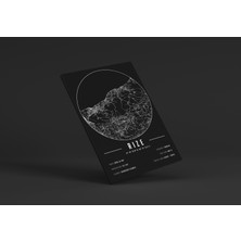 Mini Street Map Rize 50 x 70 cm Şehir Haritası Kanvas Tablo