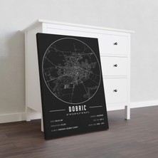 Mini Street Map Dobric 50 x 70 cm Şehir Haritası Kanvas Tablo