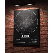 Mini Street Map Dobric 50 x 70 cm Şehir Haritası Kanvas Tablo