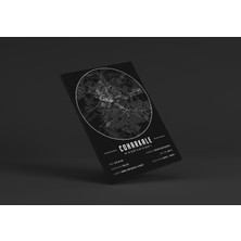 Mini Street Map Coharkale 50 x 70 cm Şehir Haritası Kanvas Tablo