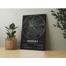 Mini Street Map Coharkale 50 x 70 cm Şehir Haritası Kanvas Tablo