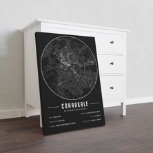 Mini Street Map Coharkale 50 x 70 cm Şehir Haritası Kanvas Tablo