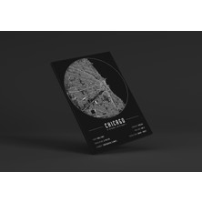 Mini Street Map Chicago 50 x 70 cm Şehir Haritası Kanvas Tablo