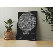 Mini Street Map Berlin 50 x 70 cm Şehir Haritası Kanvas Tablo